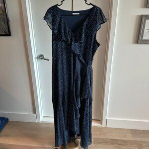 LC Lauren Conrad Blue Polkadot Wrap Dress
